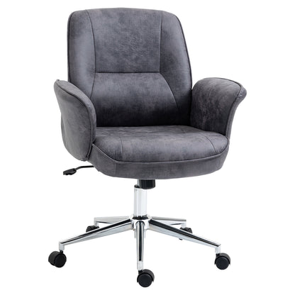 Vinsetto Swivel Computer Office Chair Mid Back Desk Chair for Home Study Bedroom,  Charcoal Grey 