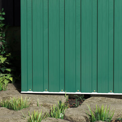 Outsunny 5 x 3ft Garden Storage Shed with Sliding Door and Sloped Roof Outdoor Equipment Tool, Green 