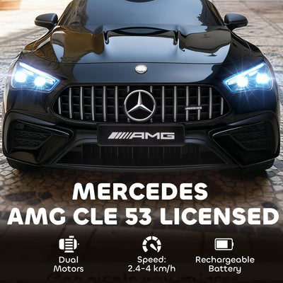 AIYAPLAY Licensed Mercedes AMG Kids Electric Car, 12V Ride On Car with Dual Motors, Remote Control for 3-6 Years, Black 
