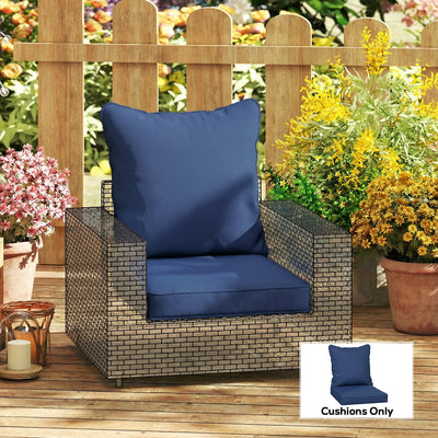 Outsunny Seat and Back Padded Cushion Set, CUSHION ONLY - Dark Blue 