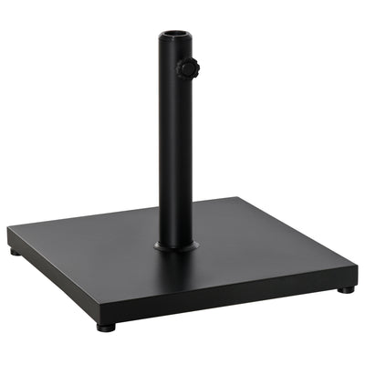 Outsunny Φ35/38/48MM 18KG Steel Square Parasol Stand Base w/ Adjustable Knob Umbrella Stand Garden Patio Outdoor Home, Black 