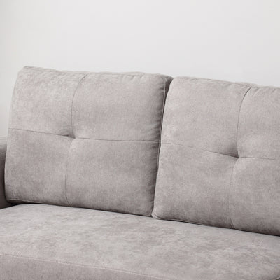 HOMCOM Linen-Look 'L' Storage Sofa Bed - Light Grey 