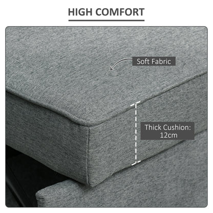 HOMCOM Double Sofa Bed Click Clack Sofa Bed Pull Out Bed with Adjustable Backrest for Living Room and Bedroom Grey 