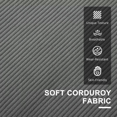 HOMCOM Small Two-Seater Corduroy Sofa - Grey 