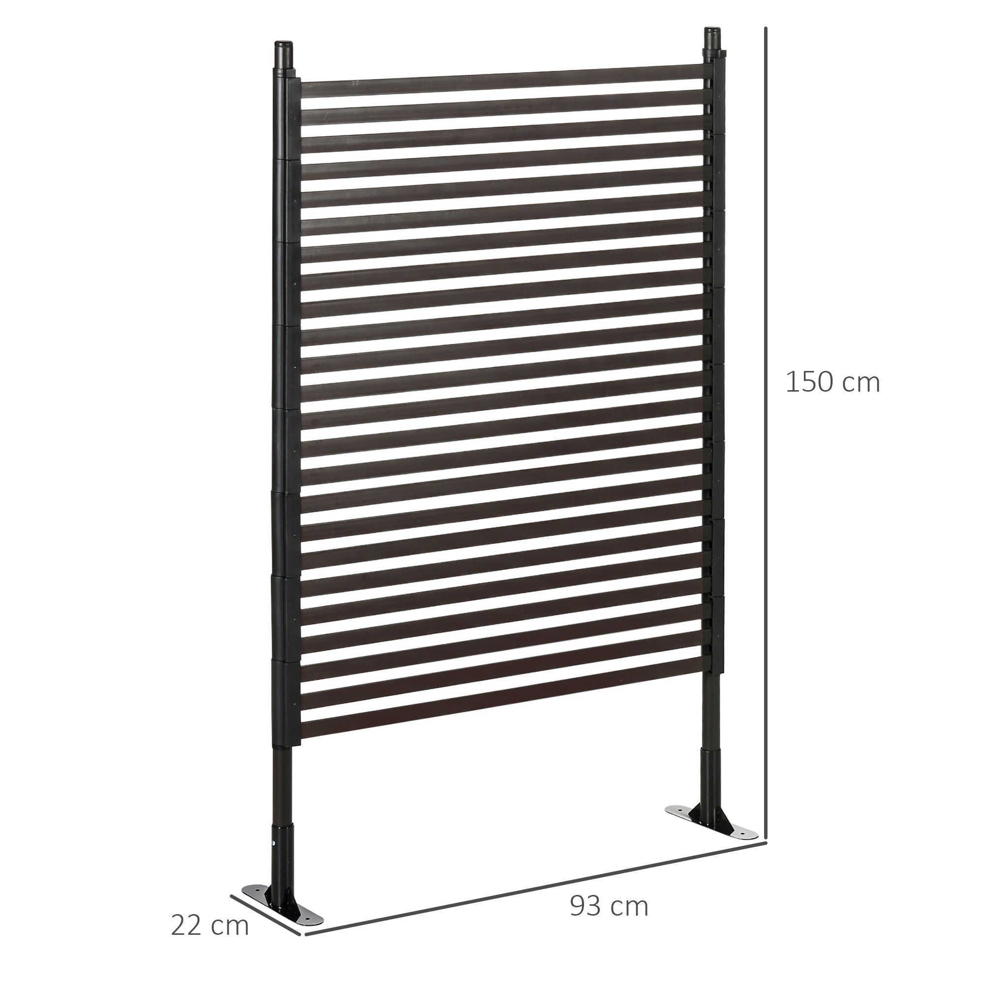 Outsunny Garden Fence with 2 Standing Ways for Hard & Soft Ground, Decorative Outdoor Divider, Animal Barrier Fence, Brown 