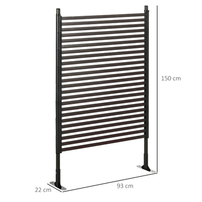 Outsunny Garden Fence with 2 Standing Ways for Hard & Soft Ground, Decorative Outdoor Divider, Animal Barrier Fence, Brown 
