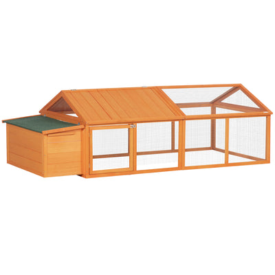 PawHut Wooden Chicken Coop with Nesting Box, Openable Roof, for 4-8 Chickens 