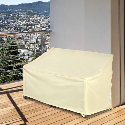 Outsunny 600D Oxford Cloth Furniture Cover, 2 Seater Sofa Protector for Garden Patio, Outdoor, Waterproof, Beige, 140L x 84W x 56/94H cm 