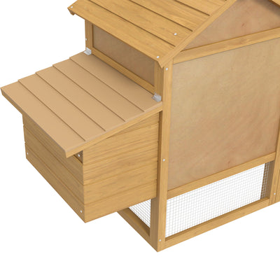 PawHut Small Chicken Coop with Run Hen House Poultry Coops Cages Nesting Box Wood 150.5 x 54 x 87cm 