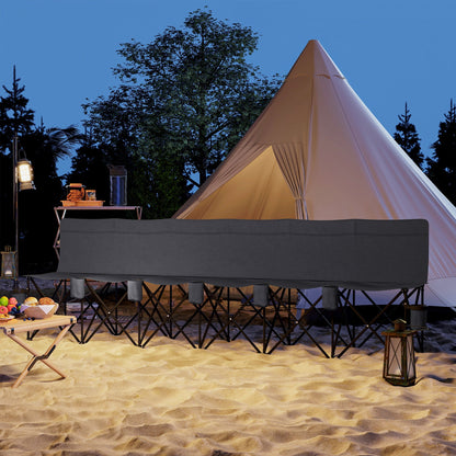 Outsunny 6 Seater Folding Camping Chair with Cup Holder & Carry Bag - Charcoal Grey 