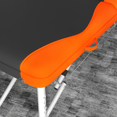 HOMCOM Foldable Massage Table Professional Salon SPA Facial Couch Bed Black and Orange 