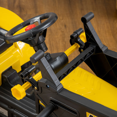 HOMCOM Kids Pedal Go Kart Excavator-Yellow 
