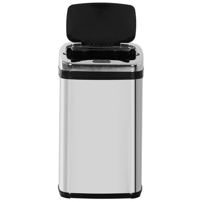 HOMCOM 30L Stainless Steel Motion Sensor Lid Bin - Silver Tone 