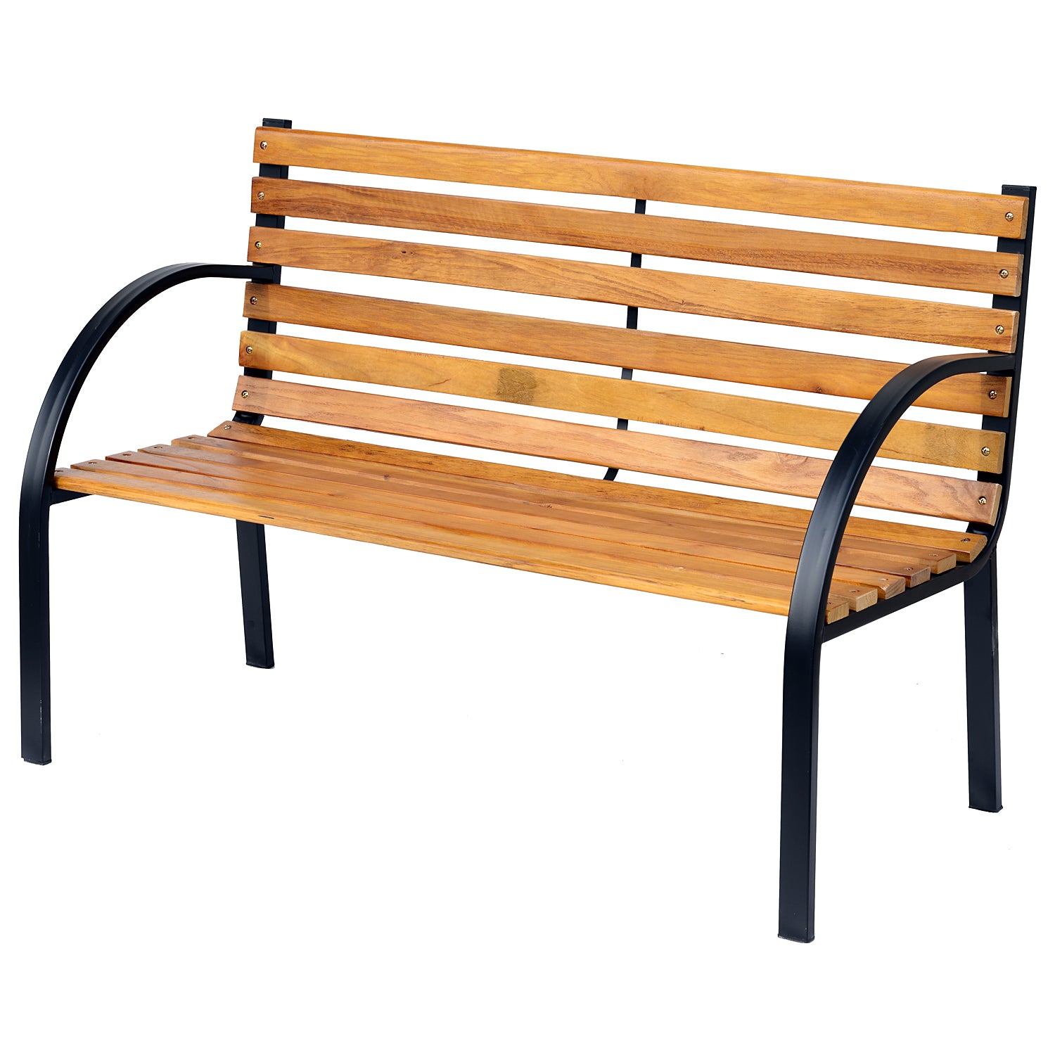 Outsunny Garden Bench, 122Lx60Wx80H cm-Steel/Wood 