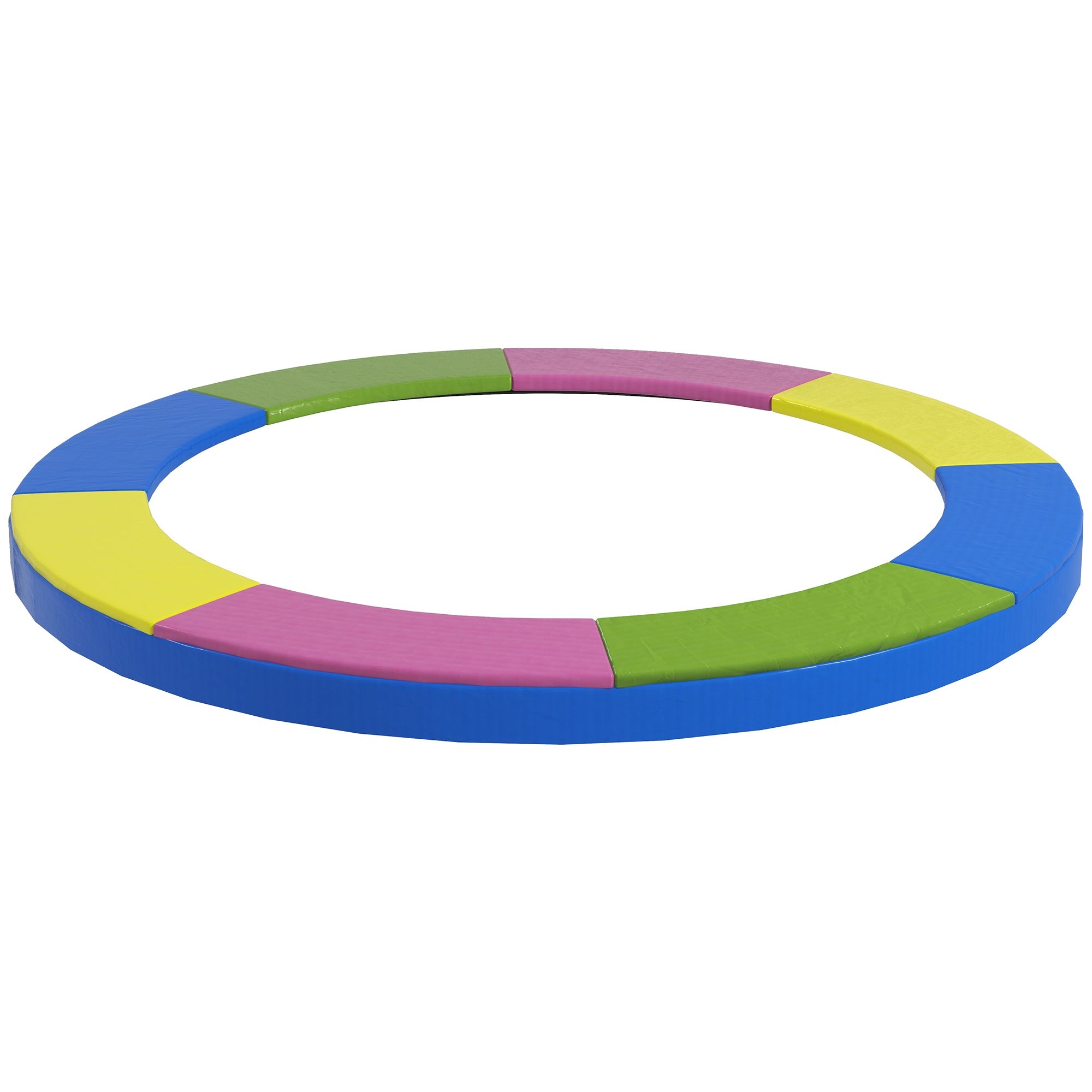 SPORTNOW 8FT Trampoline Spring Cover, Plastic Trampoline Pad Replacement with Elastic Cord, Waterproof, UV Resistant and Tear-Resistant, Multi-Colored 