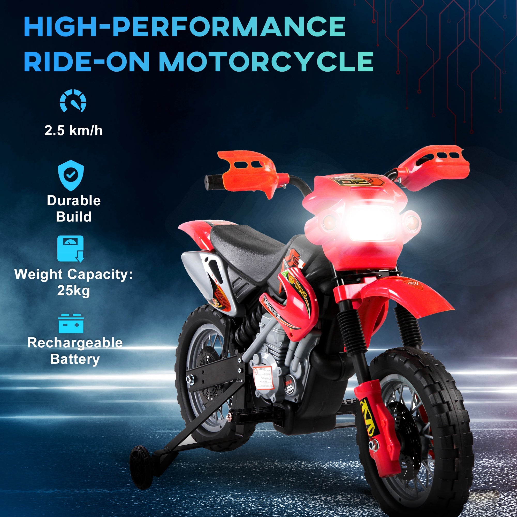 HOMCOM 6V Kids Child Electric Motorbike Ride on Motorcycle Scooter Children Toy Gift for 3-6 Years (Red) 