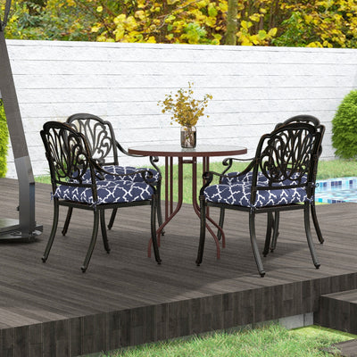 Outsunny 4-Piece Seat Cushion Pillows Replacement, Patio Chair Cushions Set with Ties for Indoor Outdoor, Blue 