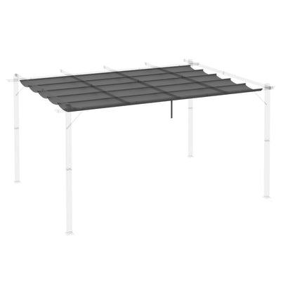 Outsunny Retractable Pergola Shade Cover, Replacement Canopy for 4 x 3 (m) Pergola, Retractable Roof, Dark Grey 