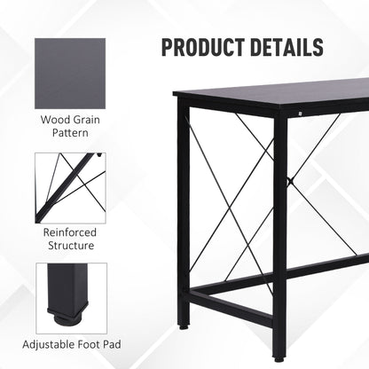 HOMCOM L-Shaped Corner Desk, Computer Desk for Home Office, Space-Saving Study Workstation, Easy to Assemble, 150 x 150 x 76cm, Black 