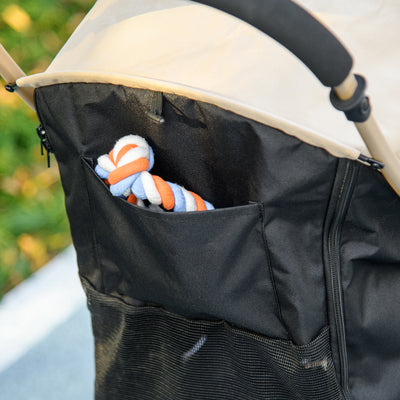 PawHut Pet Stroller for Small and Miniature Dogs, with Rain Cover - Khaki 