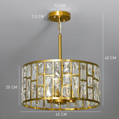 HOMCOM 72 Glass Crystallite Chandelier - Gold-Tone 