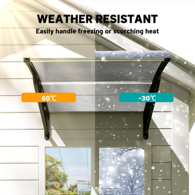 Outsunny Front Door Canopy, Outdoor Awning, Rain Shelter for Window, Porch and Front/Back Door, 103 x 96.5 cm, Clear 
