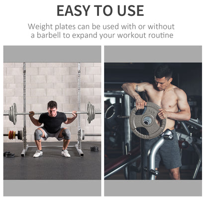 HOMCOM Set of 4 Weight Plate for 2"/5cm hole Dumbbell Handle Bar 15kg Dumbbell Plates Barbell Weight 2 x 5kg, 2 x 2.5kg 