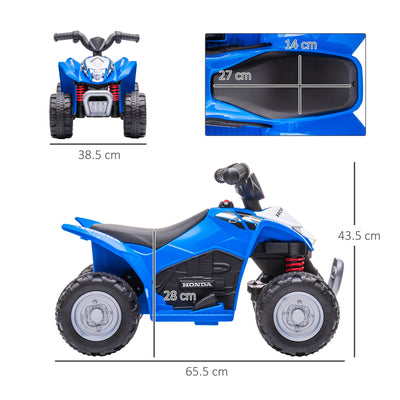 AIYAPLAY Honda Licensed Kids Electric Quad Bike, 6V ATV Ride On for Ages 1.5-3 Years, Blue 