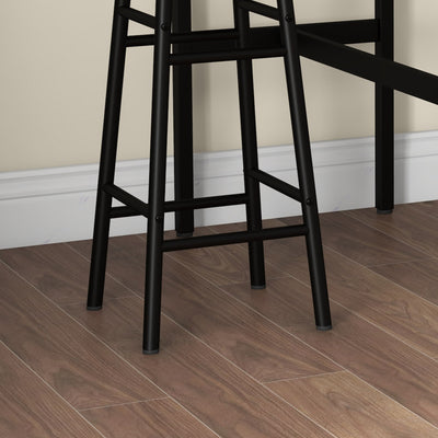 HOMCOM 3 Piece Bar Table Set with 2 Stools, Industrial Bar Table and Stool Set, Dining Table and Chair Set, Grey 