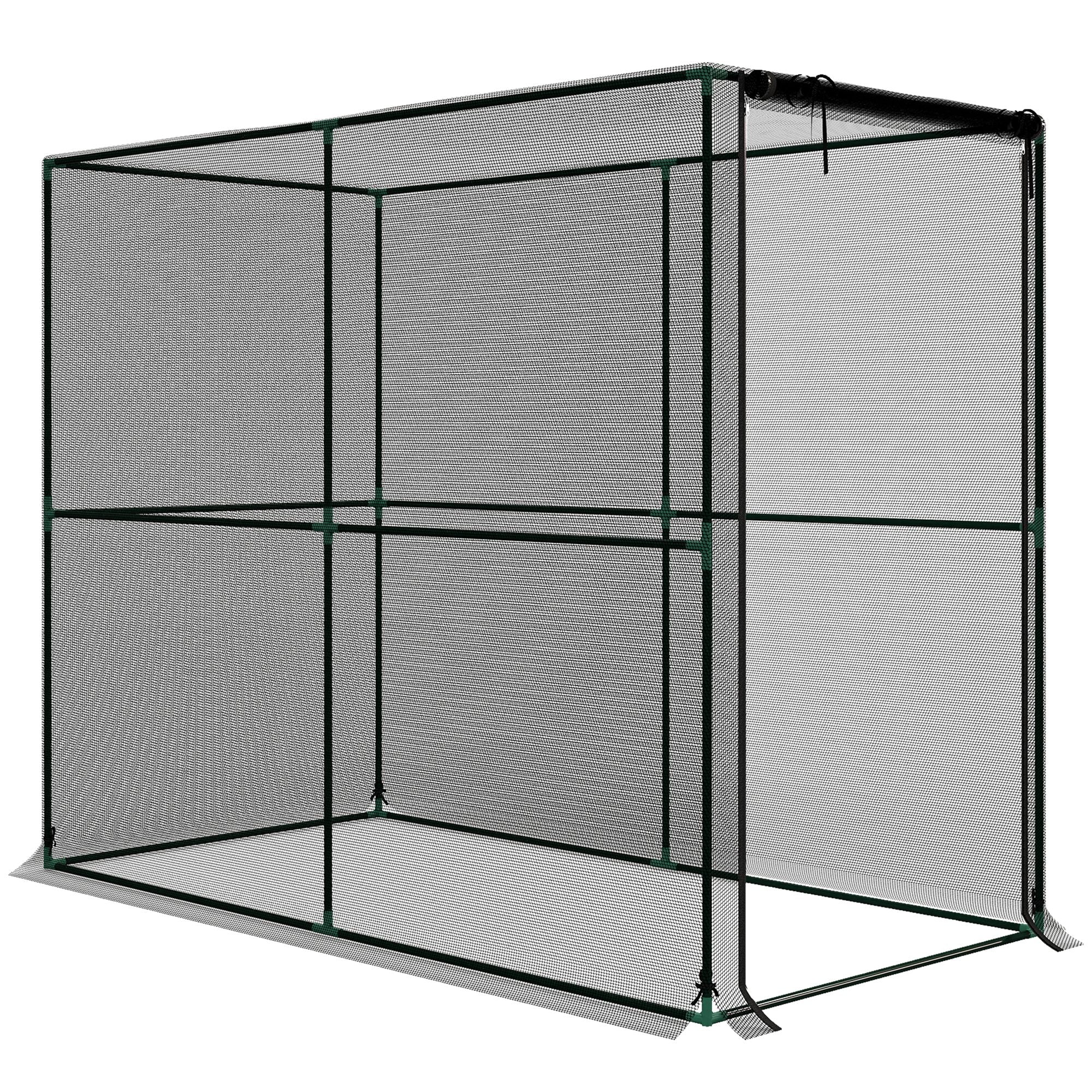 Outsunny Fruit Cage Bird Netting, Brassica Cage Plant Protection Tent with Zipped Door, Anti Bird, Insects, Small Animals, Black 