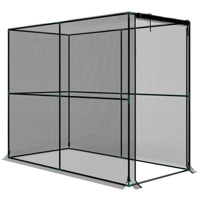 Outsunny Fruit Cage Bird Netting, Brassica Cage Plant Protection Tent with Zipped Door, Anti Bird, Insects, Small Animals, Black 