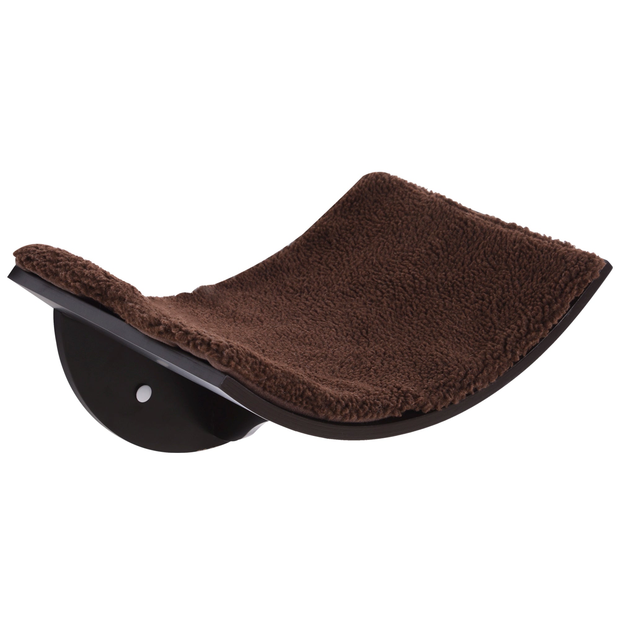 PawHut Wood Cat Shelves Wall-Mounted Shelter Curved Kitten Bed Cat Perch Climber Cat Furniture 41 x 28 x 21cm Brown 