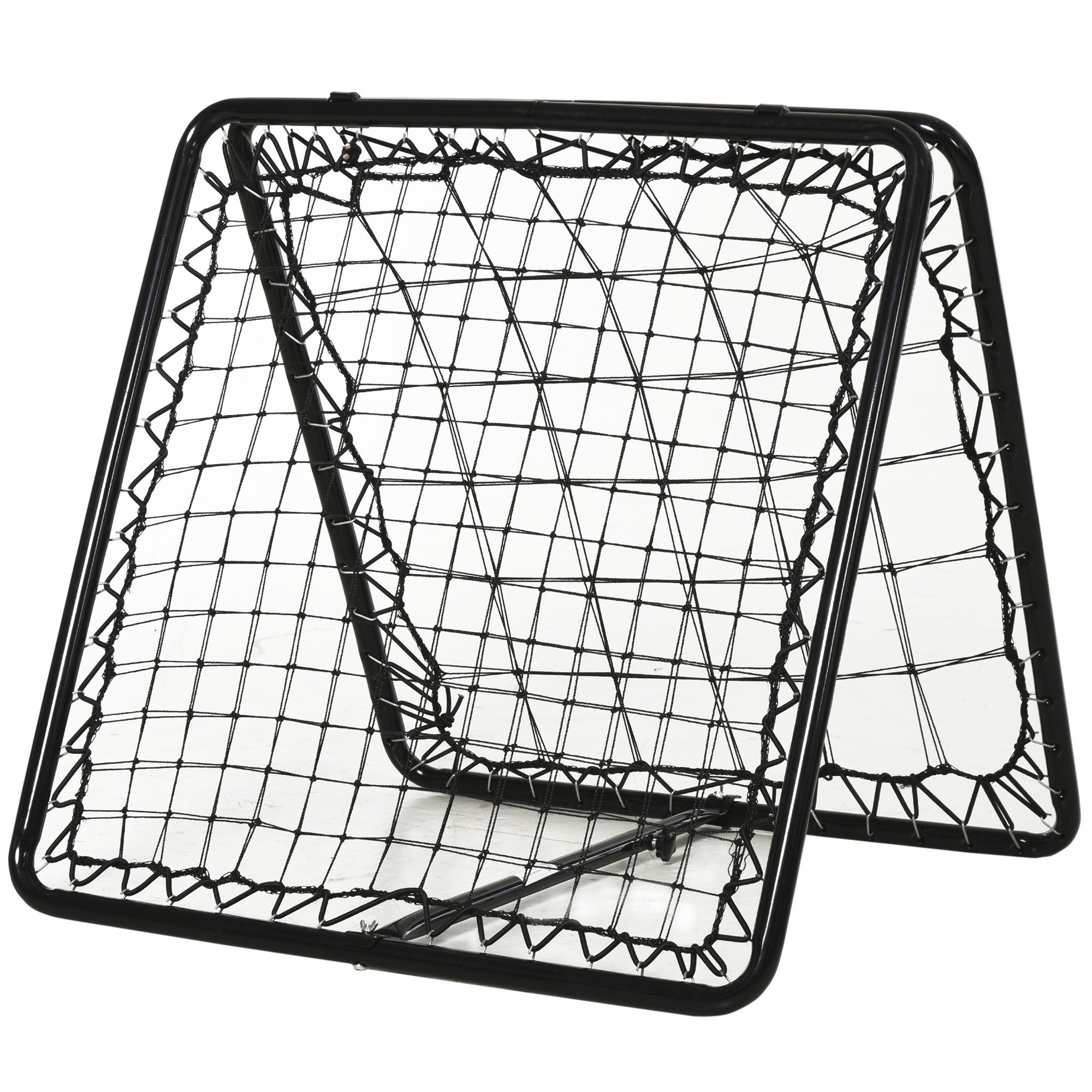 HOMCOM Angle Adjustable Double Sided Rebounder Net Training Aid Target Soccer Goal Kickback For Football, Baseball, Basketball - 75L x 75W cm 
