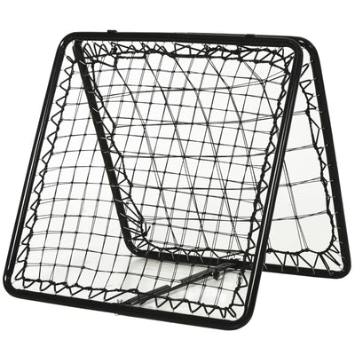 HOMCOM Angle Adjustable Double Sided Rebounder Net Training Aid Target Soccer Goal Kickback For Football, Baseball, Basketball - 75L x 75W cm 