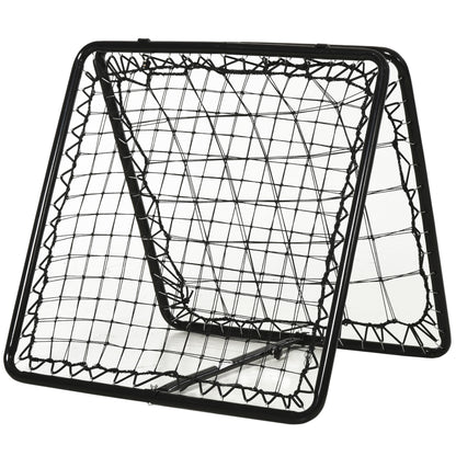 HOMCOM Angle Adjustable Double Sided Rebounder Net Training Aid Target Soccer Goal Kickback For Football, Baseball, Basketball - 75L x 75W cm 