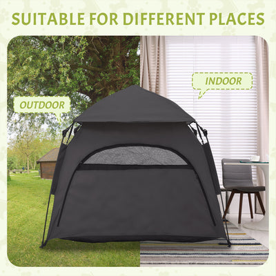 PawHut Foldable Dog Cat Tent with Water-Resistant Oxford, Carry Bag for Extra Large Dog, Charcoal Grey 