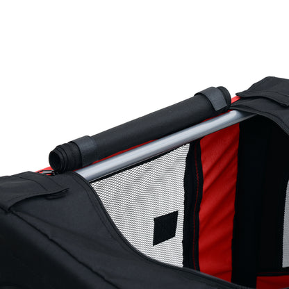 Pawhut Bicycle Pet Trailer in Steel Frame-Red/Black 