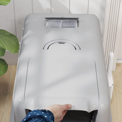 PawHut Stainless Steel Cat Litter Box with Removable Lid, Scoop, Filter Bags, for Larger Cats, Grey 