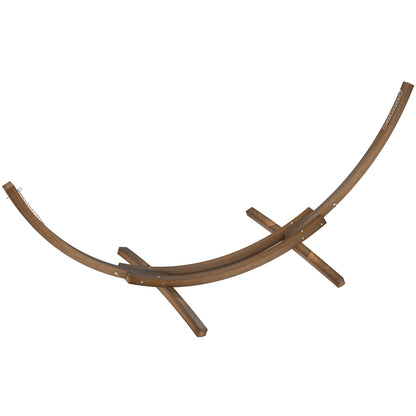 Outsunny 3.25m Wooden Hammock Stand Universal Fit Garden Picnic Camp Accessories, Brown 