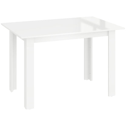 HOMCOM Extendable Dining Table, 120-160 x 70cm Rectangular Kitchen Table for Small Spaces, Seats 4-6 People, High Gloss White 