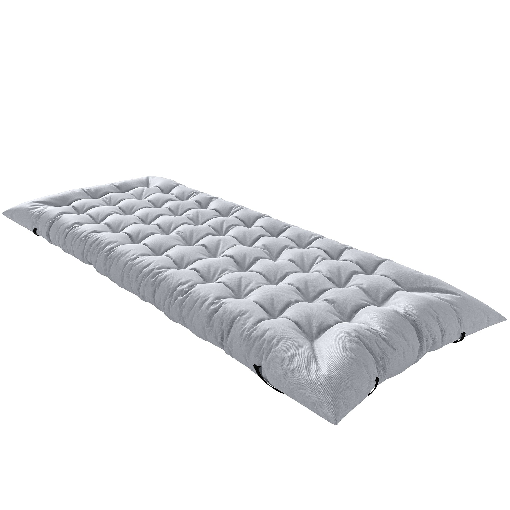 Outsunny Sleeping Mat, Foldable Camping Mattress Pad with Elastic Straps, Light Grey 