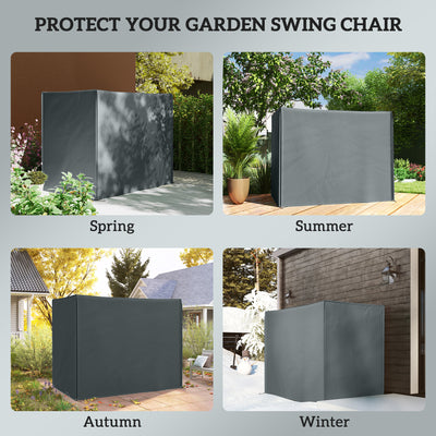 Outsunny 220 x 125cm Three-Seater Swing Chair Protective Cover - Grey 