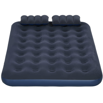 Outsunny Inflatable King Size Air Bed, with Built-In Hand Pump - Blue 