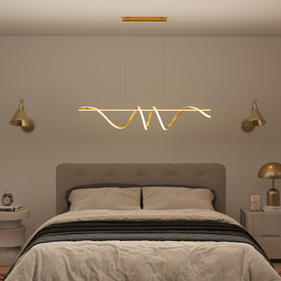 HOMCOM Pendant Light with 3 Colour Temperatures - Gold Tone 