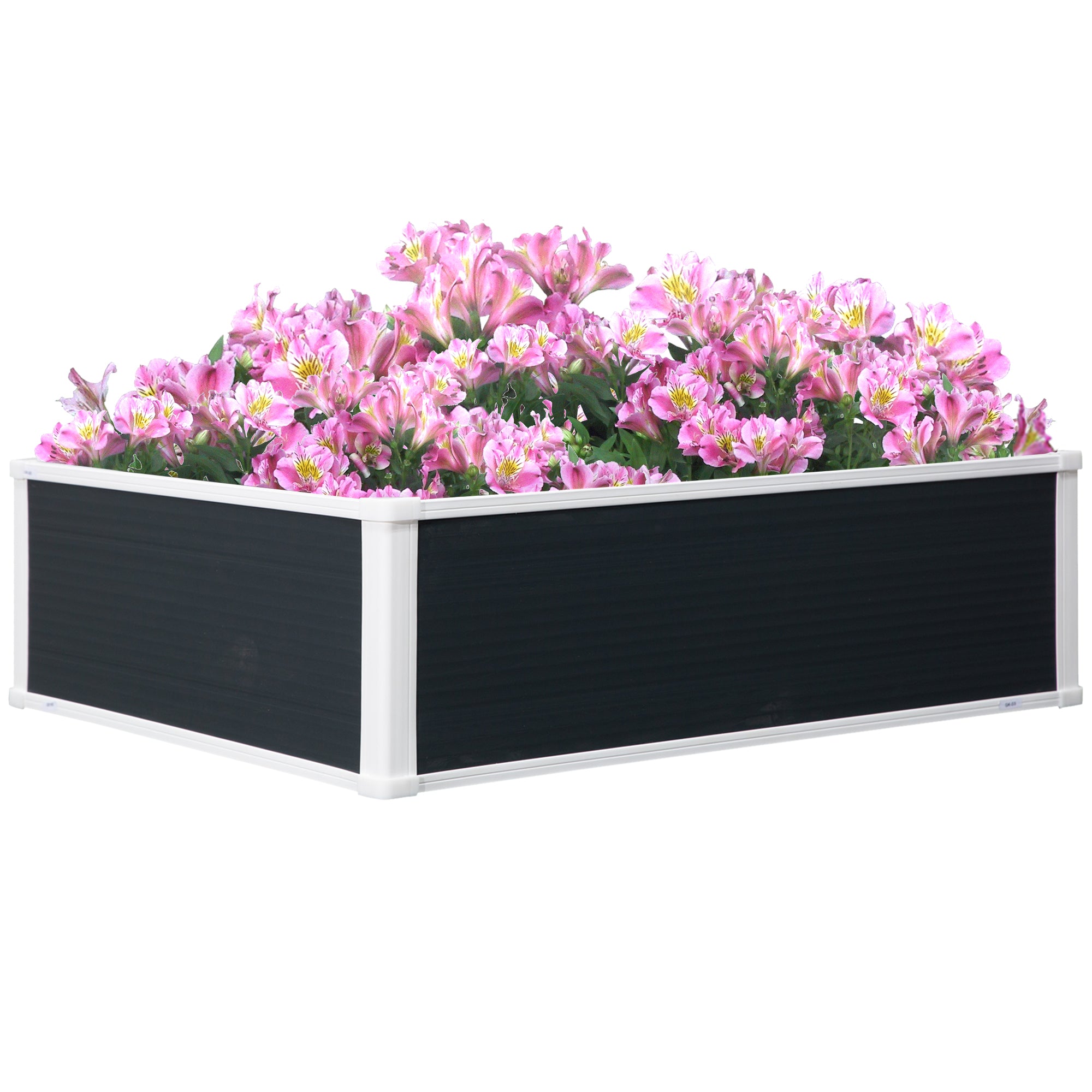 Outsunny 221L Raised Garden Bed, Weather-resistant PP Planter Box Containers for Outdoor Patio Plant Flower Vegetable,100 x 80 x 30 cm 
