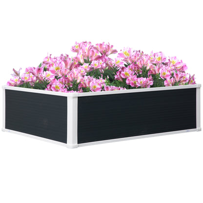 Outsunny 221L Raised Garden Bed, Weather-resistant PP Planter Box Containers for Outdoor Patio Plant Flower Vegetable,100 x 80 x 30 cm 