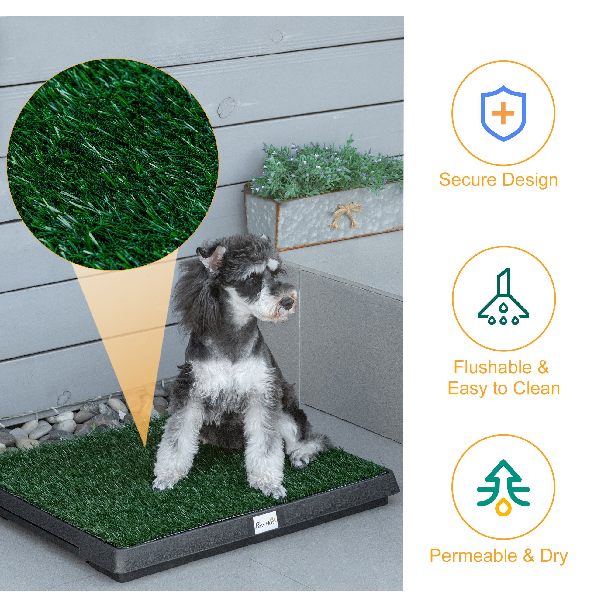 PawHut Indoor Pet Dog Toilet Mat Potty Tray Training Grass Restroom with Tray and Loo Pad 