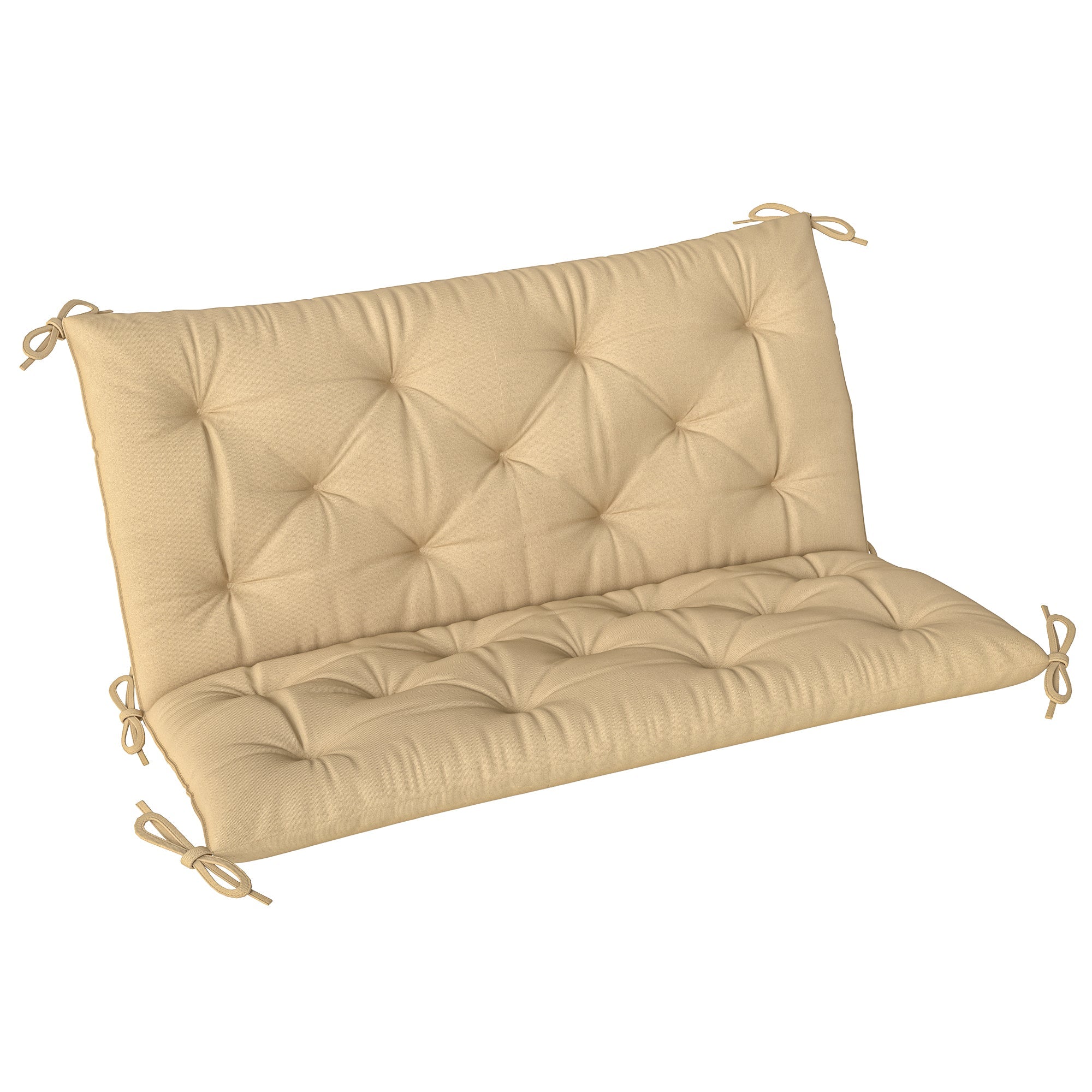 Outsunny Two-Seater Bench Cushion - Khaki 