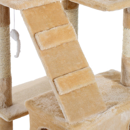 PawHut Cat Tree Scratching House, Activity Play Centre 