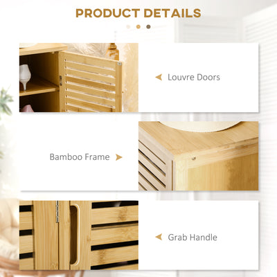 HOMCOM Rustic Shoe Cabinet, 3 Door Shoe Storage Cabinet with 8 Shelves, Natural Wood Finish 